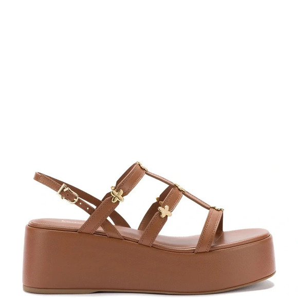 LARROUDÉ
Harmony Flatform Sandal In Caramel Leather NWT - Picture 1 of 8